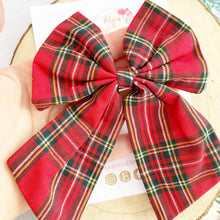 Load image into Gallery viewer, Red Tartan Hair Bow