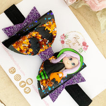 Load image into Gallery viewer, Witch Glitter Bow Headband or Clip