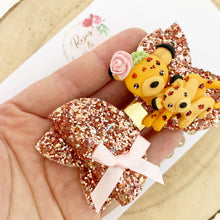 Load image into Gallery viewer, Leopard Glitter Bow Headband or Clip