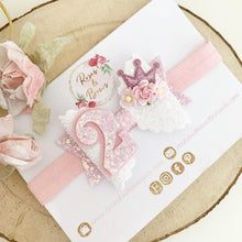 Load image into Gallery viewer, Birthday Princess Hair Bow - Birthday Headband - Birthday Hair Clip