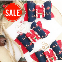 Load image into Gallery viewer, Red Christmas Door Hair Bow Headband or Clip