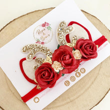 Load image into Gallery viewer, Red Christmas antler headband - Girls Hairband - Photo Prop
