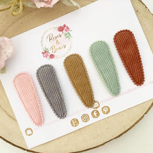 Load image into Gallery viewer, Corduroy snap clip set