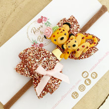 Load image into Gallery viewer, Leopard Glitter Bow Headband or Clip
