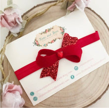 Load image into Gallery viewer, Valentines Day heart Felt Twist Hair Bow Headband or Clip