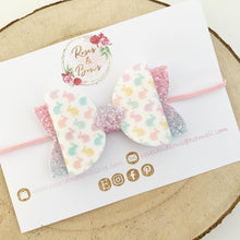 Load image into Gallery viewer, Pastel rainbow Bunny Hair Bow Headband or clip