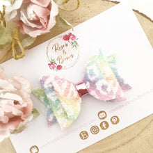 Load image into Gallery viewer, Rainbow leopard glitter Hair Bow Headband or Clip