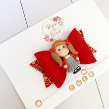 Load image into Gallery viewer, Red School Girl Hair Bow Headband or Clip READY TO SHIP