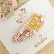 Load image into Gallery viewer, Daddy’s Girl Glitter and Felt large snap clip