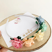 Load image into Gallery viewer, Rainbow flower crown headband