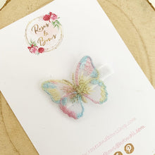 Load image into Gallery viewer, Rainbow embroidered butterfly clip