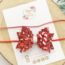 Load image into Gallery viewer, Candy Cane Hair Bow Headband or Clip