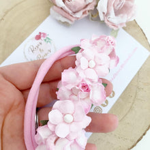 Load image into Gallery viewer, Pink flower crown nylon headband - Flower Crown Headband