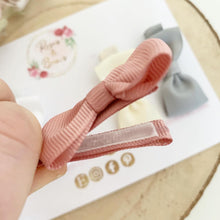 Load image into Gallery viewer, Muted neutrals Small Hair Bow Clip Set