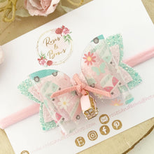 Load image into Gallery viewer, Camper Van Charm Glitter Bow Headband or Clip