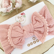 Load image into Gallery viewer, Pink Nylon Pom Pom Trim Headwrap Headband