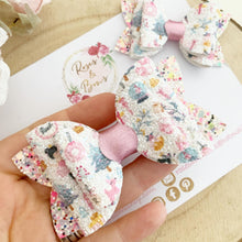 Load image into Gallery viewer, Pink Christmas Glitter Hair Bow Headband or Clip