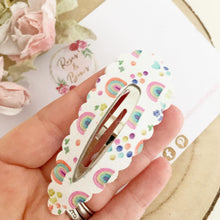 Load image into Gallery viewer, Rainbow Leatherette large snap clip