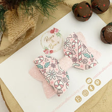 Load image into Gallery viewer, Pink Christmas Hair Bow Headband or Clip