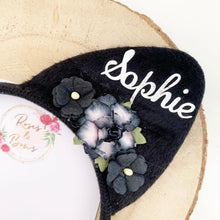 Load image into Gallery viewer, Personalised Name Halloween Cat Ears Headband