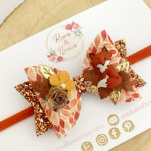 Load image into Gallery viewer, Fox Fabric and Glitter Bow Headband or Clip