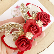Load image into Gallery viewer, Red Christmas antler headband - Girls Hairband - Photo Prop