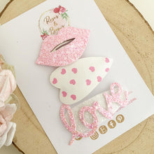 Load image into Gallery viewer, Pink Valentines Day snap clip set