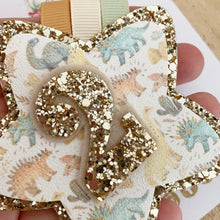Load image into Gallery viewer, Dinosaur Birthday Badge - Birthday Glitter Badge