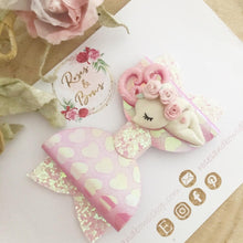 Load image into Gallery viewer, Valentine’s Deer Hair Bow Headband or Clip