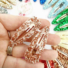 Load image into Gallery viewer, Glitter Snap Clip Pair - Glitter Clips Set of 2