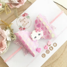 Load image into Gallery viewer, Valentine’s Heart Cloud Hair Bow Headband or Clip