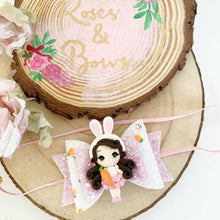 Load image into Gallery viewer, Easter Bunny Girl Hair Bow Headband or Clip