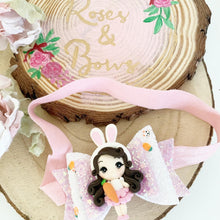 Load image into Gallery viewer, Easter Bunny Girl Hair Bow Headband or Clip