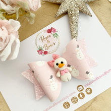 Load image into Gallery viewer, Pink Snowman Hair Bow Clip or Headband