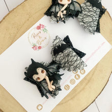 Load image into Gallery viewer, Bat Girl Glitter Bow Headband or Clip