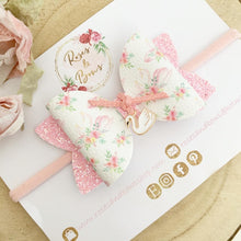 Load image into Gallery viewer, Swan Glitter Hair Bow Headband or Clip