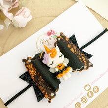 Load image into Gallery viewer, Halloween unicorn Hair Bow Headband or Clip