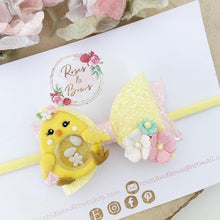 Load image into Gallery viewer, Easter Chick Shaker Hair Bow Headband or Clip