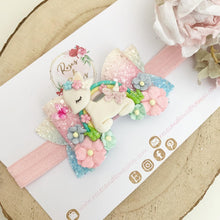 Load image into Gallery viewer, Rainbow Deer Bow Headband or Clip