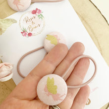 Load image into Gallery viewer, Pink and Gold Fairy Bobble Hair Ties Set of 2