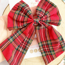 Load image into Gallery viewer, Red Tartan Hair Bow