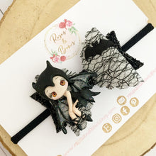 Load image into Gallery viewer, Bat Girl Glitter Bow Headband or Clip