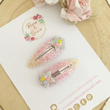 Load image into Gallery viewer, Rainbow star snap clips set