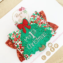 Load image into Gallery viewer, My 1st Christmas Hair Bow Headband or Clip