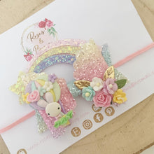Load image into Gallery viewer, Easter Bunny Hot Air Balloon Hair Bow Headband or Clip