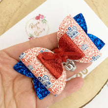 Load image into Gallery viewer, Coronation Crown Glitter Bow Headband or Clip