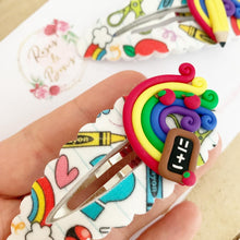 Load image into Gallery viewer, Back to school scalloped snap clip