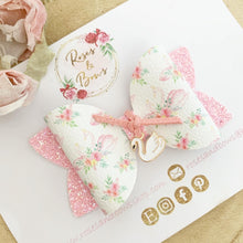 Load image into Gallery viewer, Swan Glitter Hair Bow Headband or Clip