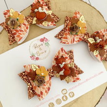 Load image into Gallery viewer, Fox Fabric and Glitter Bow Headband or Clip