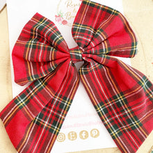 Load image into Gallery viewer, Red Tartan Hair Bow